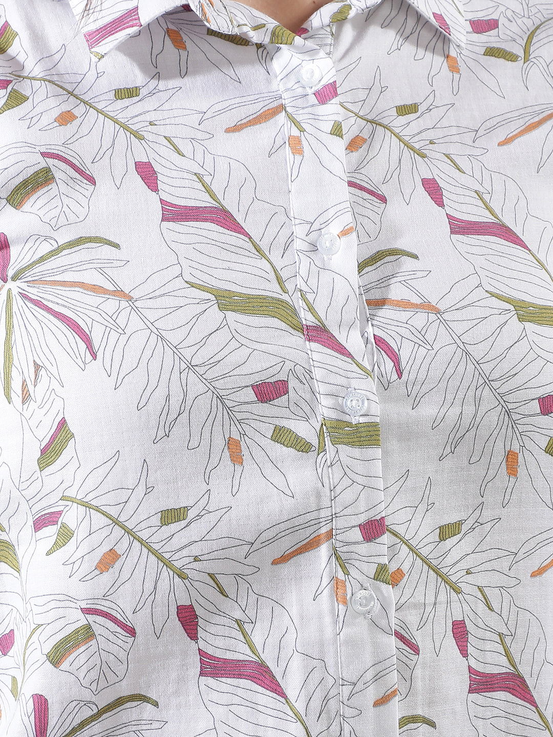 Green Floral Print 100% Cotton Shirt
