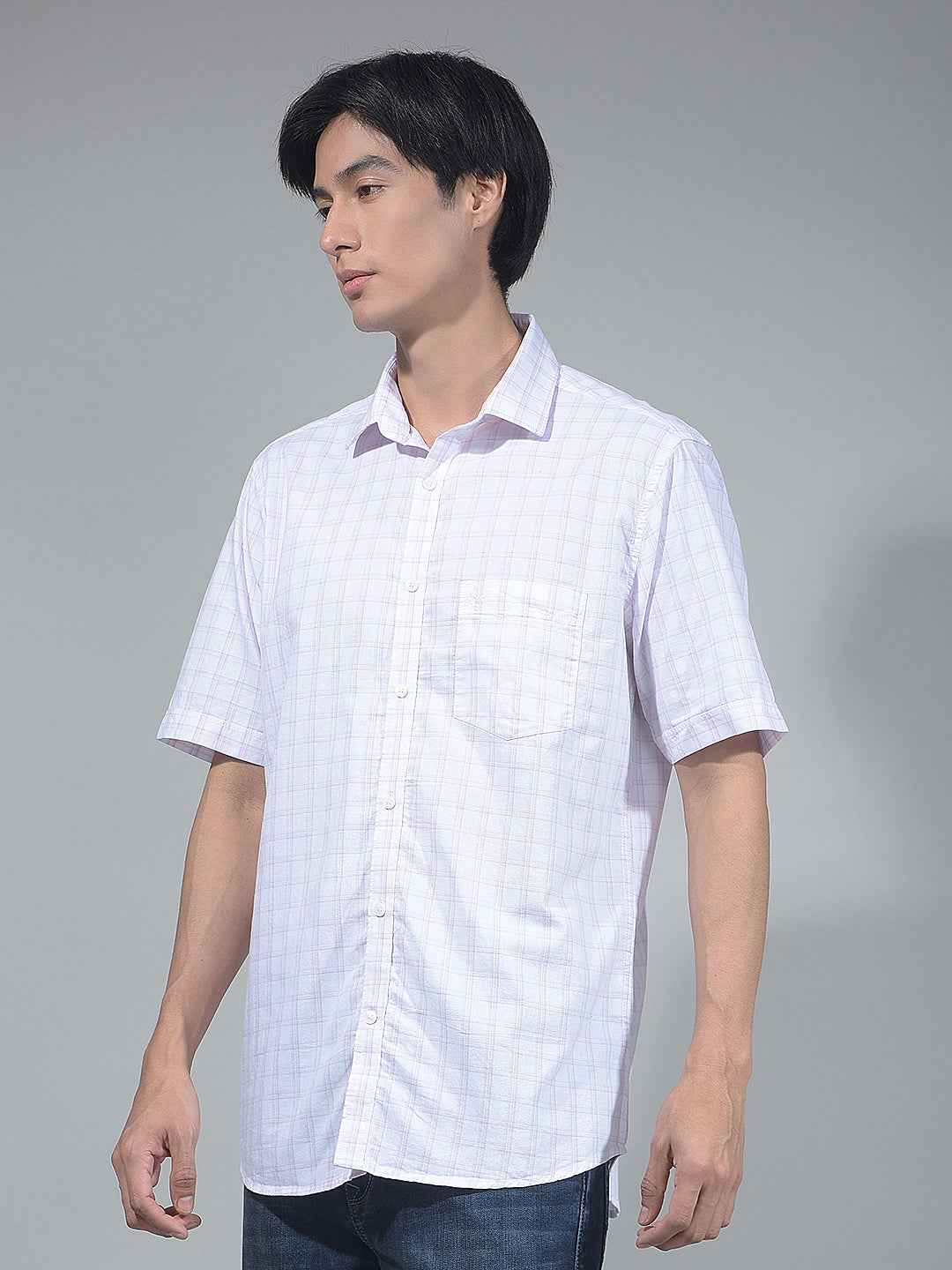 Pink Checked 100% Cotton Shirt