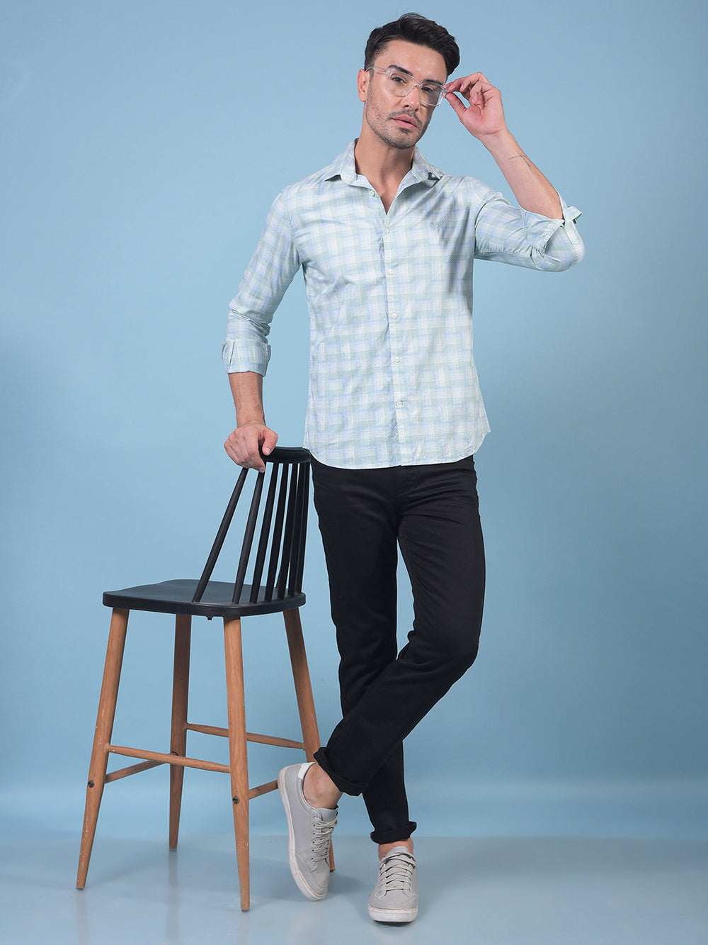 Green Checked 100% Cotton Shirt