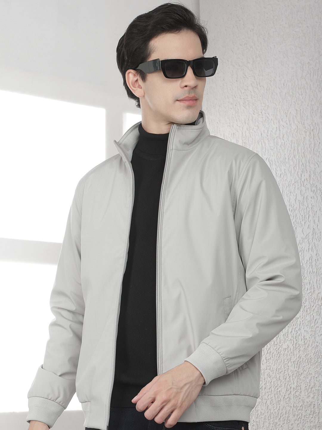 Luxe Graphite Grey Bomber Jacket