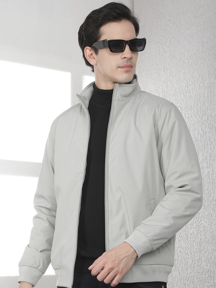 Luxe Graphite Grey Bomber Jacket