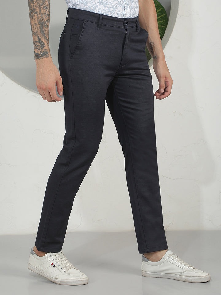 Chic Anchor Blue Navy Blue Trousers