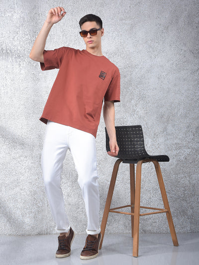 Red Typographic Print T-Shirt