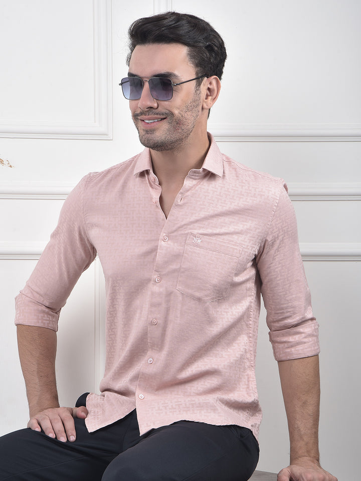Pink Printed 100% Cotton Shirt