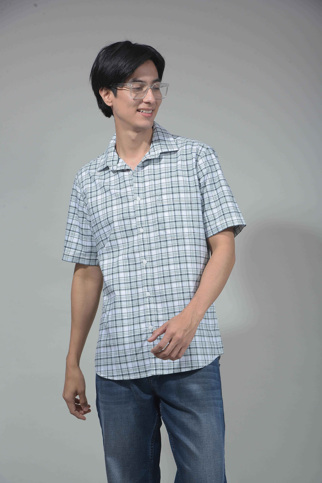 Green Checked 100% Cotton Shirt