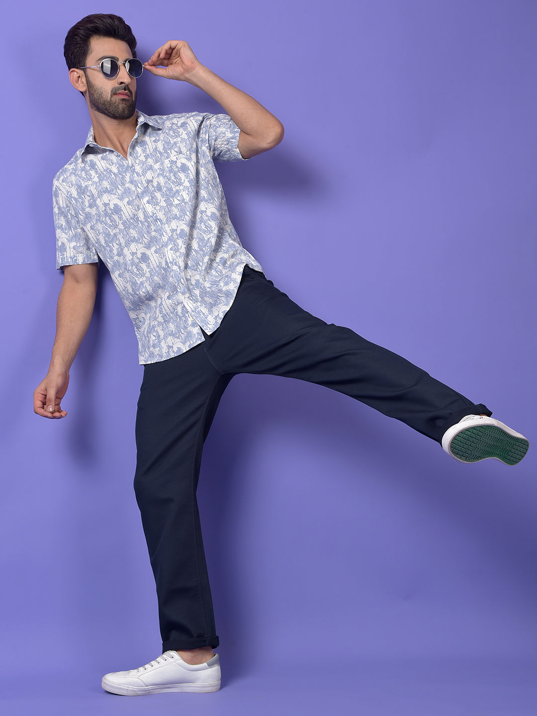 Blue Printed Shirt