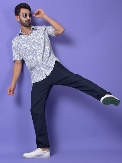Blue Printed Shirt