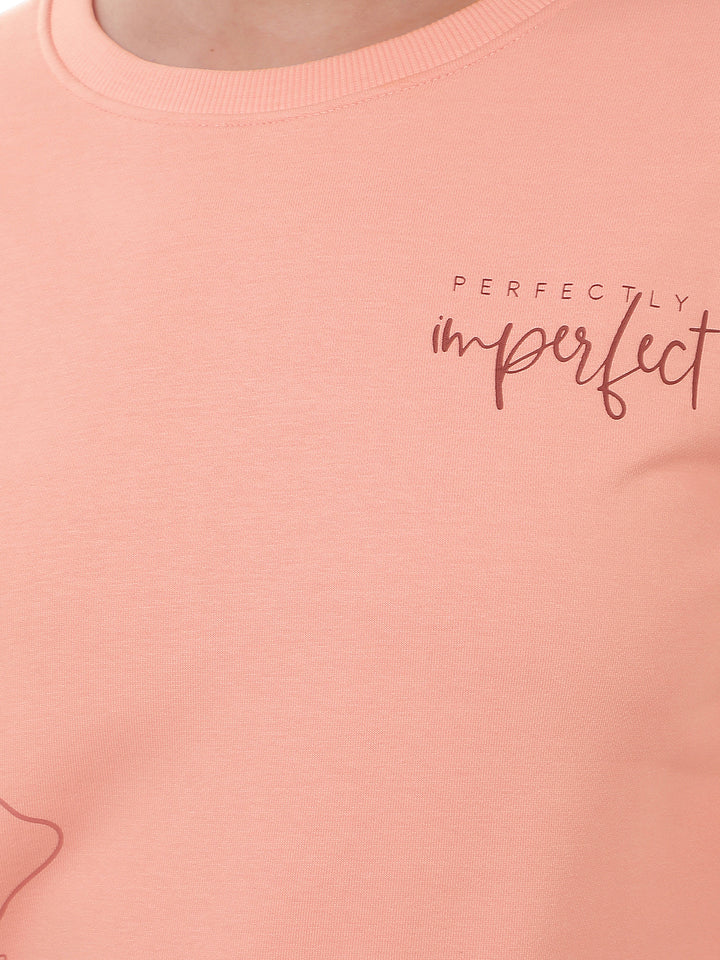 Peach Floral Print Sweatshirt