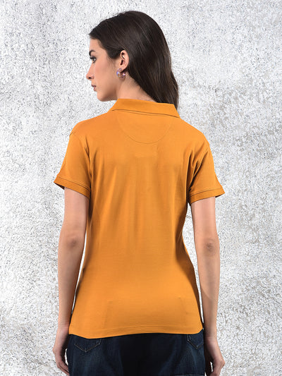 Mustard T-shirt-Women T-shirts-Crimsoune Club