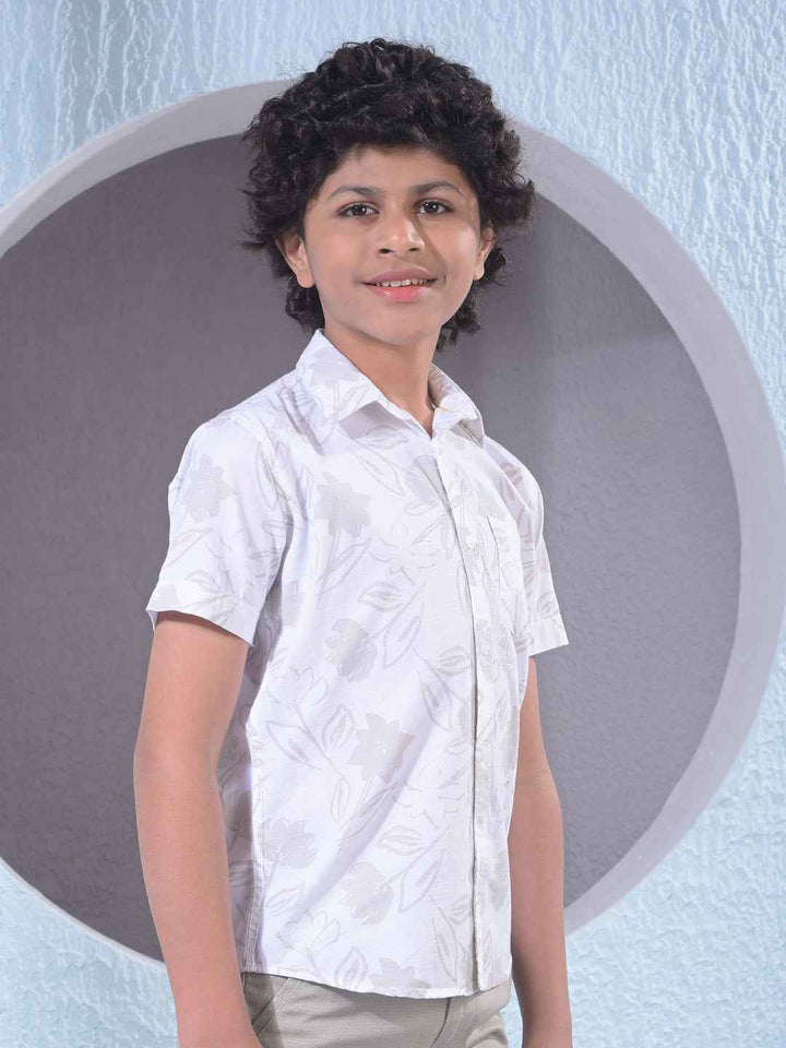 Grey Floral Print Shirt