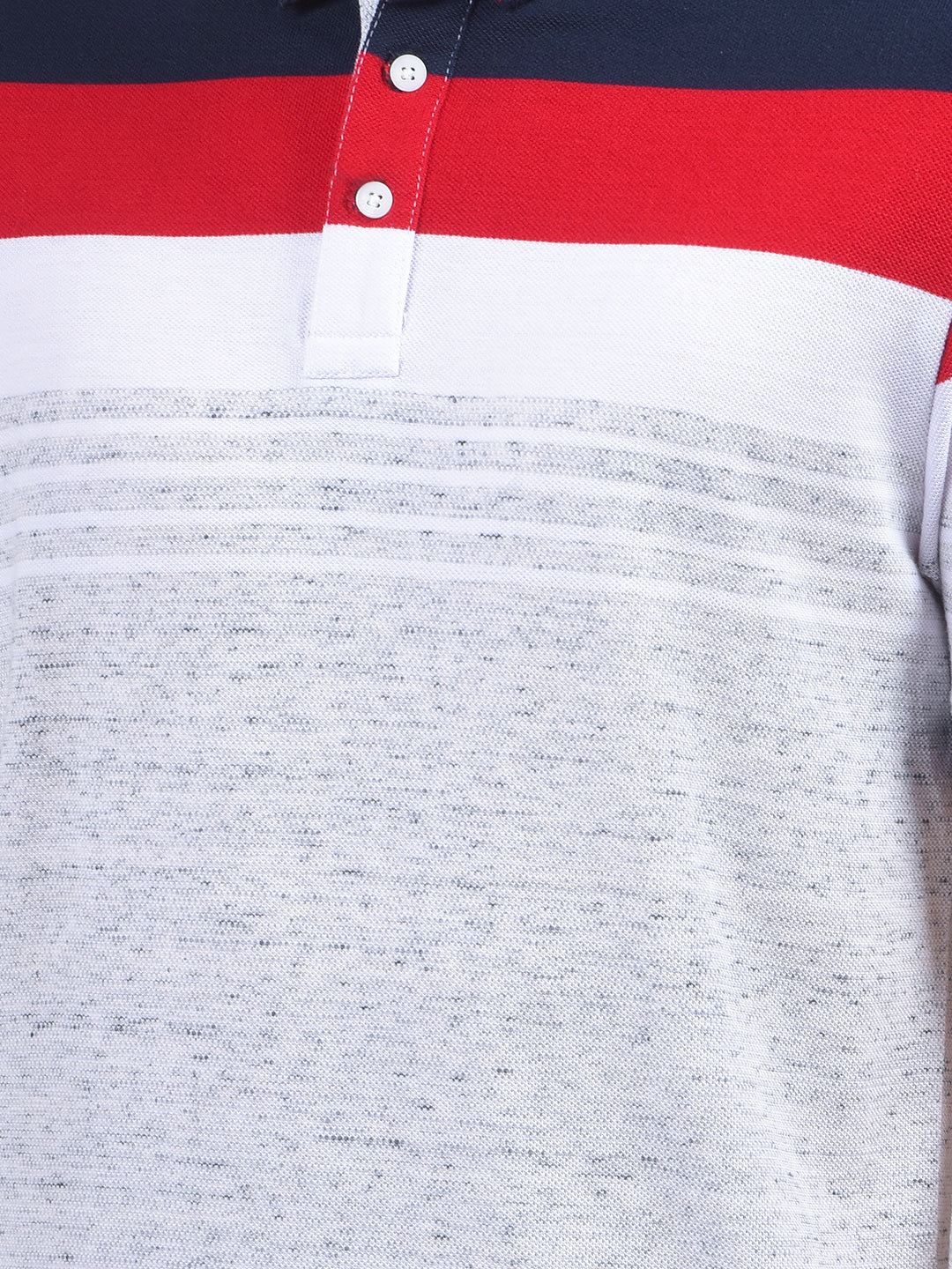Multi-Color Color-Blocked Polo Neck T-Shirt