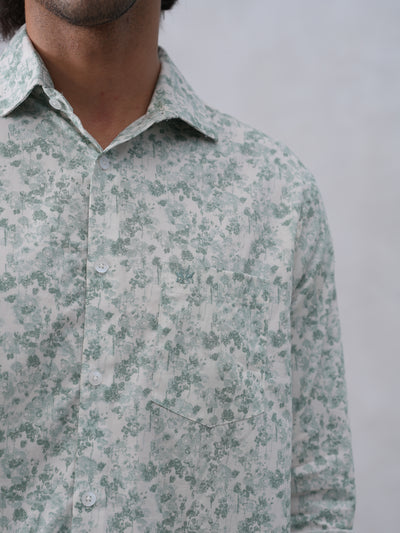 Green Floral Print Shirt