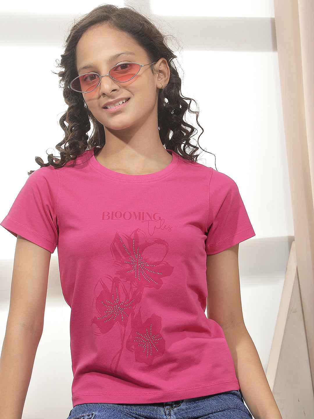 Pink Typographic Print T-Shirt