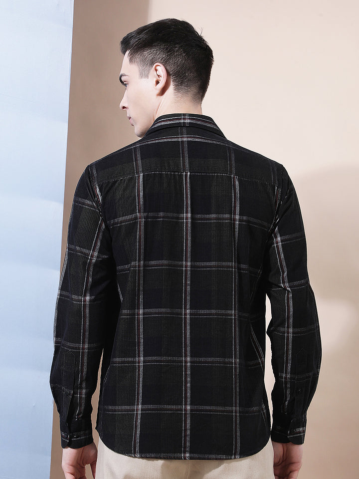Green Checked Corduroy Shirt