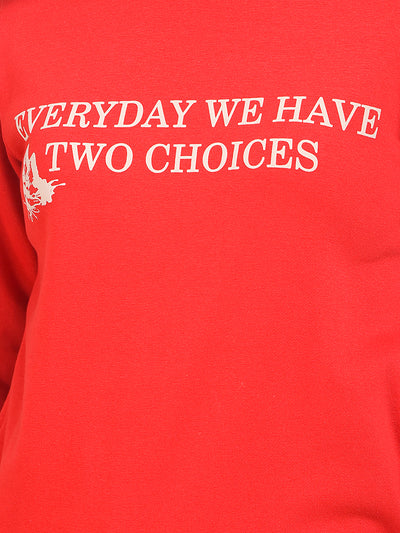 Red Graphic Print Sweatshirt