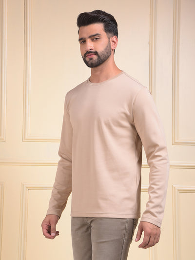 Beige Crew Neck Sweatshirt