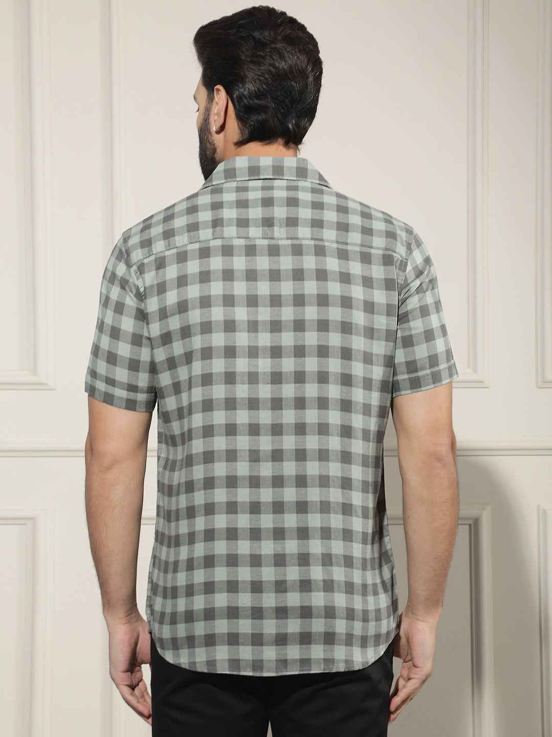 Green Checked Linen Shirt