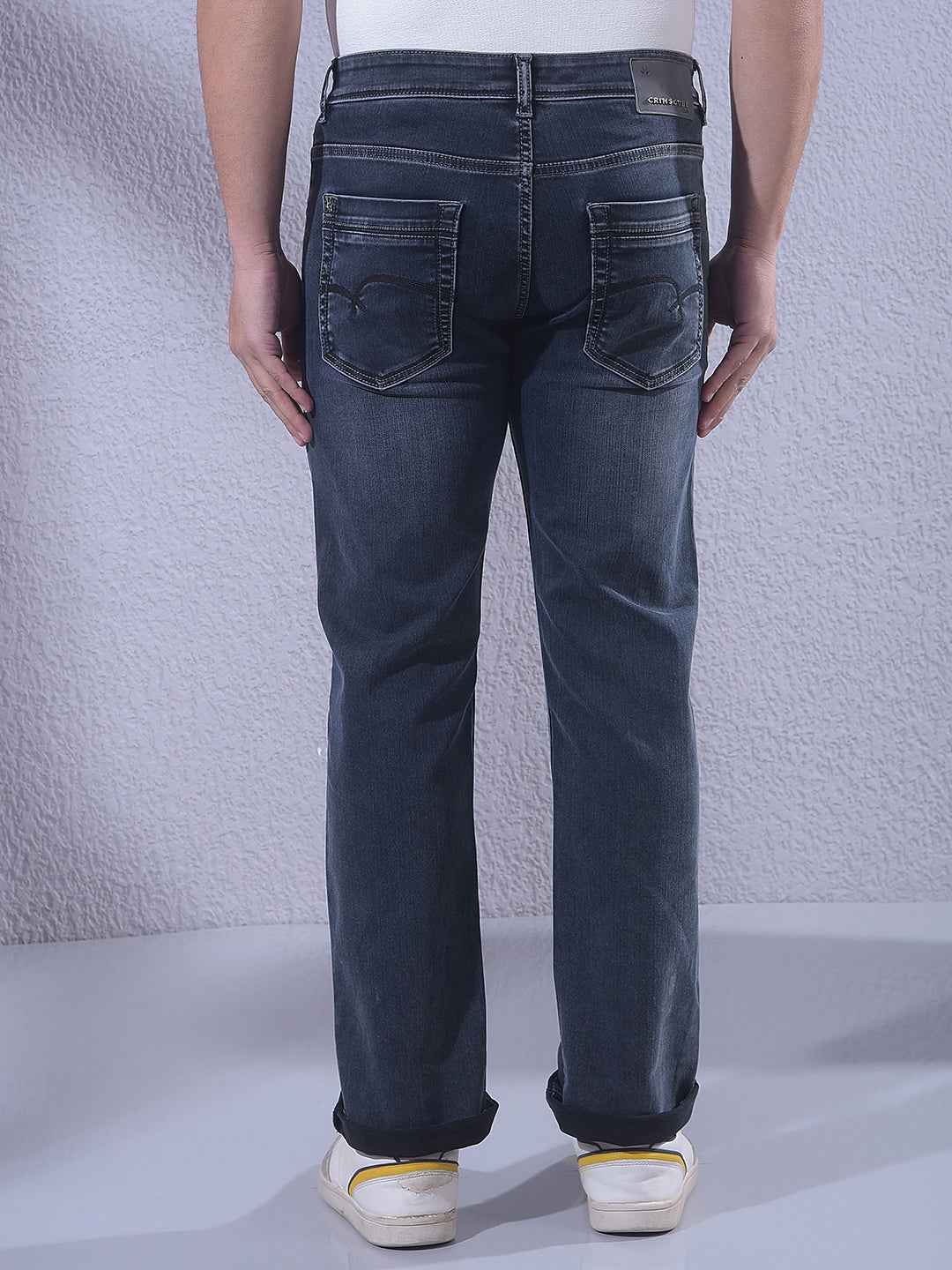 Dark Blue Straight Stretch Jeans