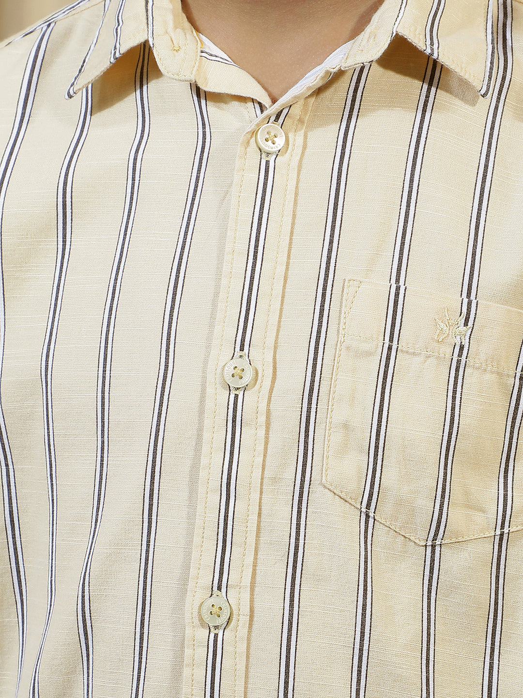 Pastel Yellow Striped Shirt