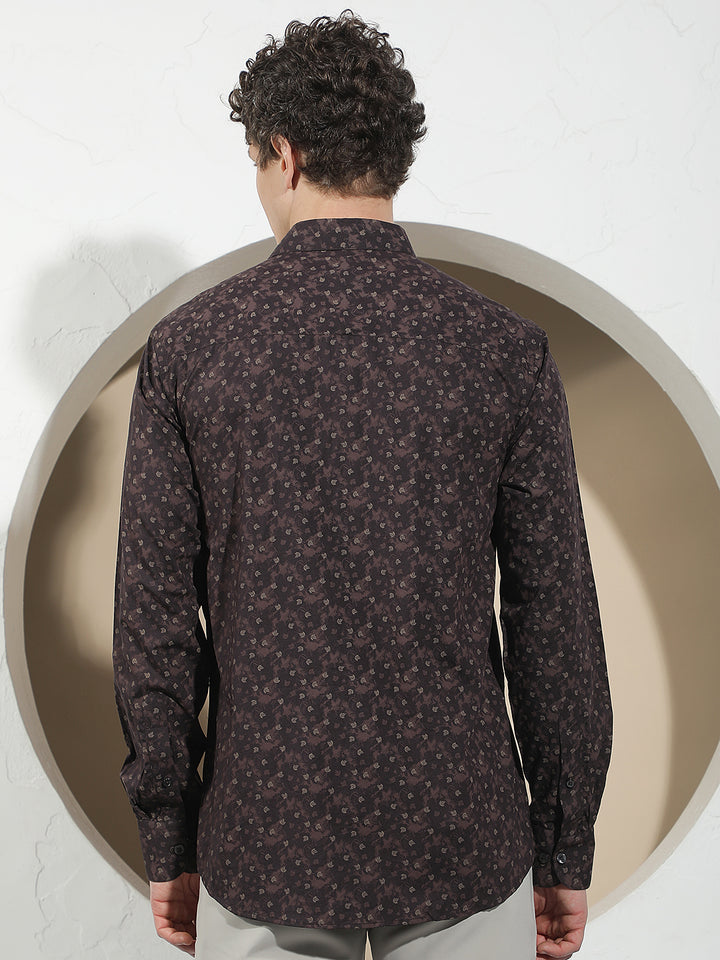 Essential Cocoa Brown Printed Shirt