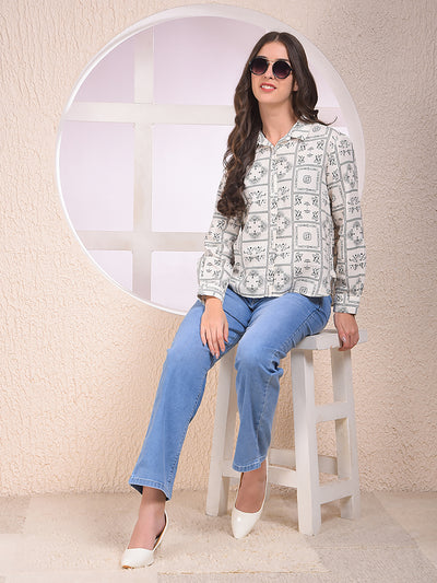 Black Printed 100% Cotton Shirt