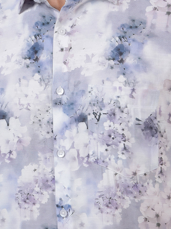 Purple Floral Print Shirt