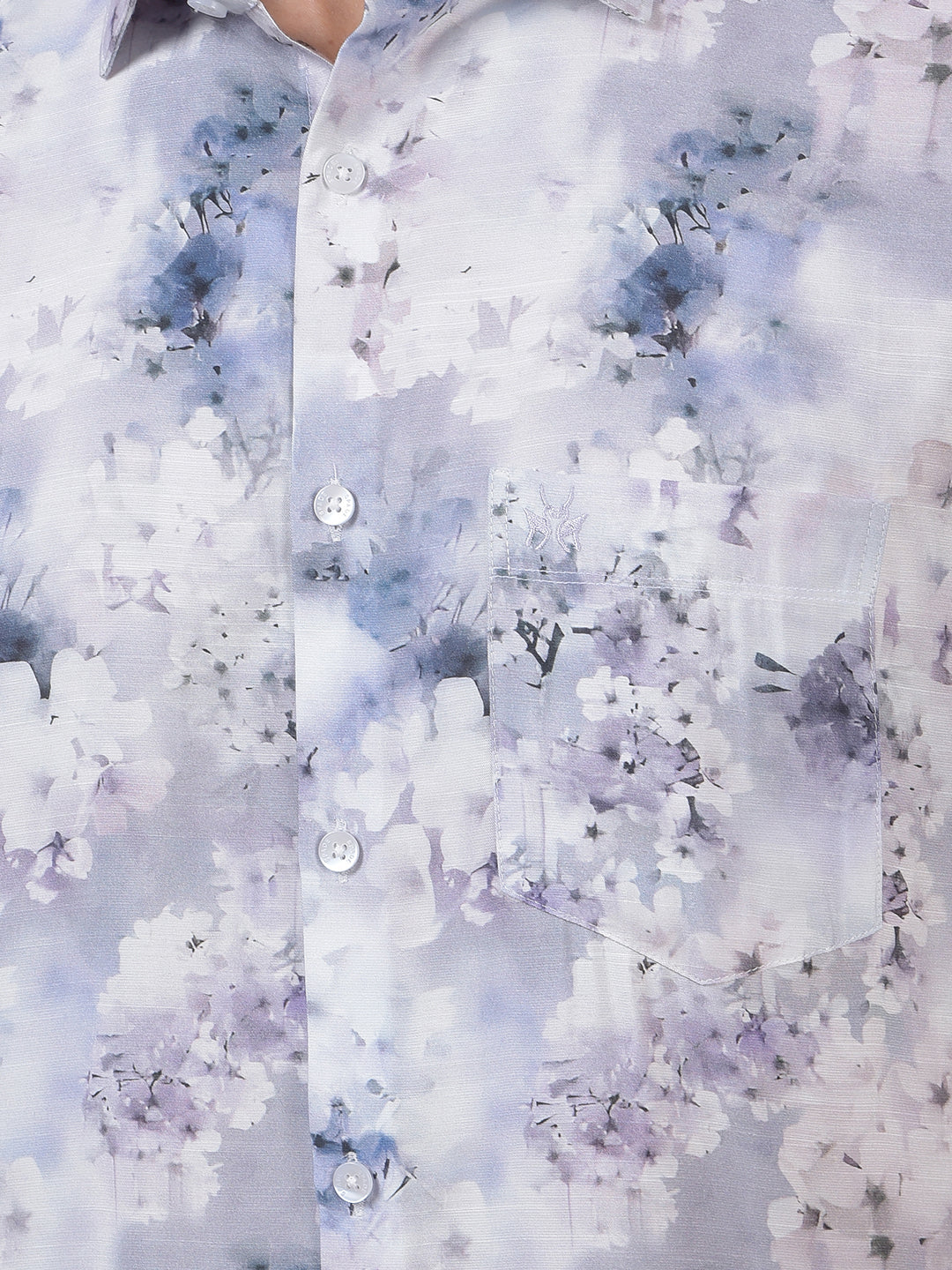 Purple Floral Print Shirt