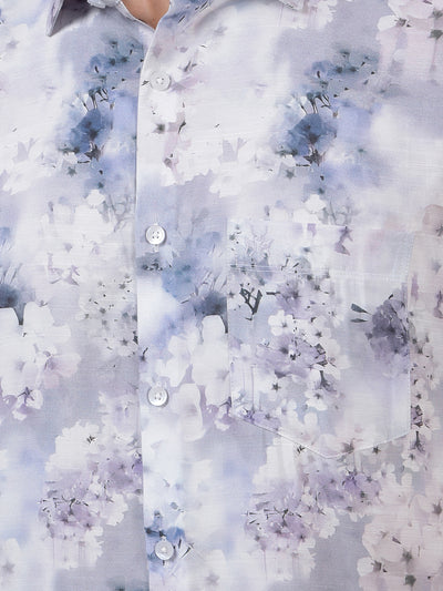 Purple Floral Print Shirt