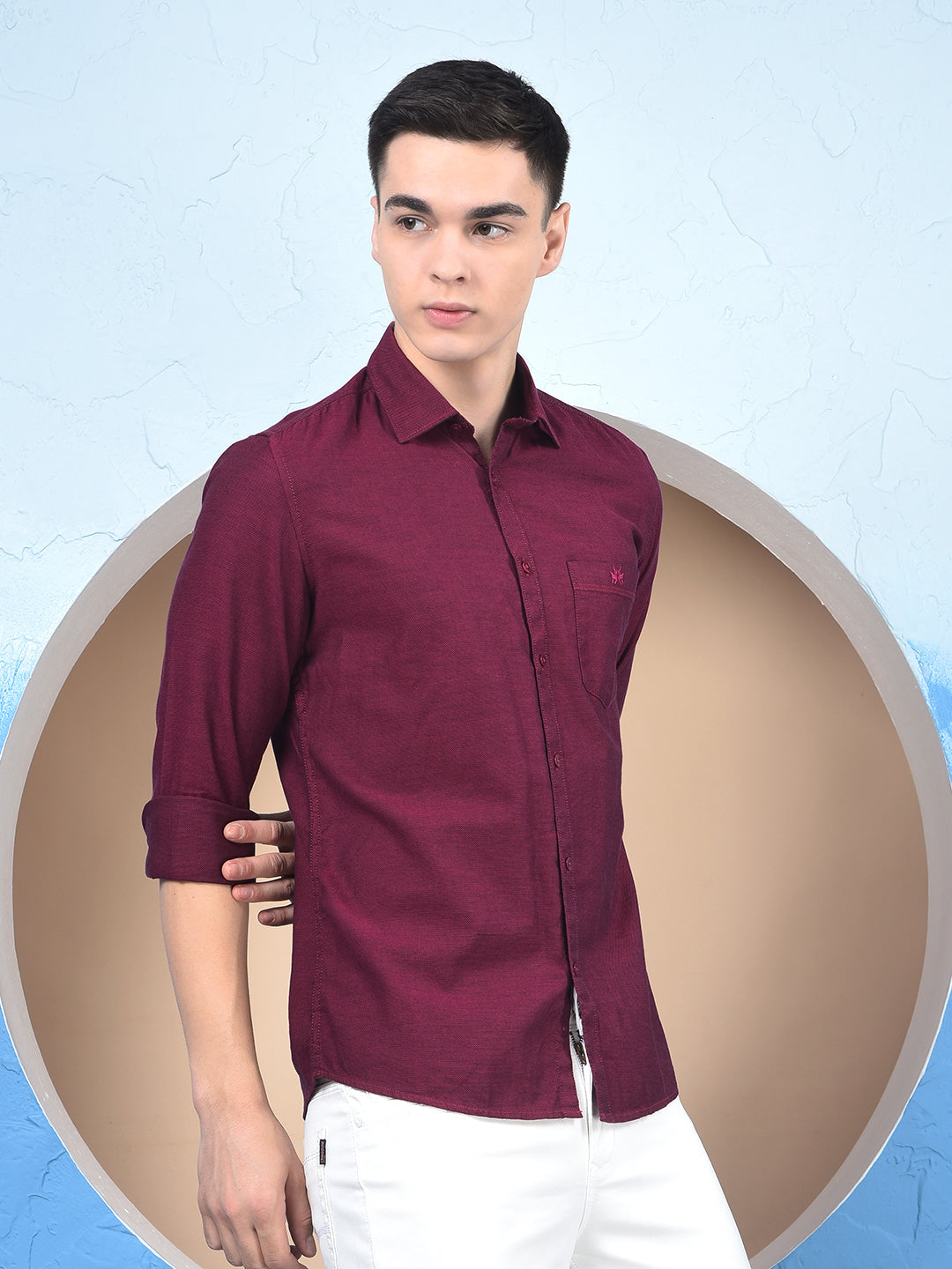 Maroon 100% Cotton Shirt
