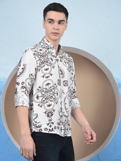 Brown Floral Print Shirt