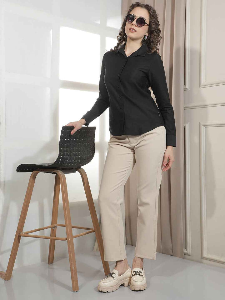 Midnight Black Casual Shirt