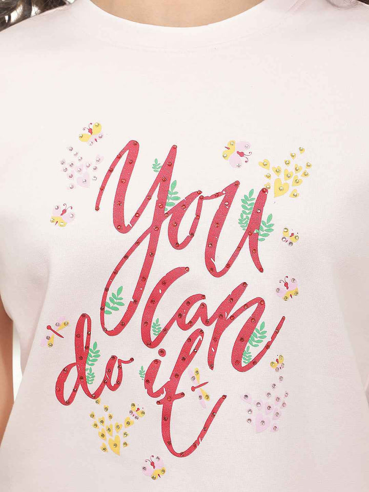 Pink Embellished T-Shirt