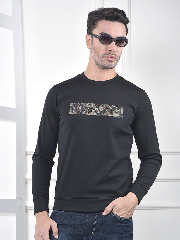 Black Graphic Print Sweatshirt