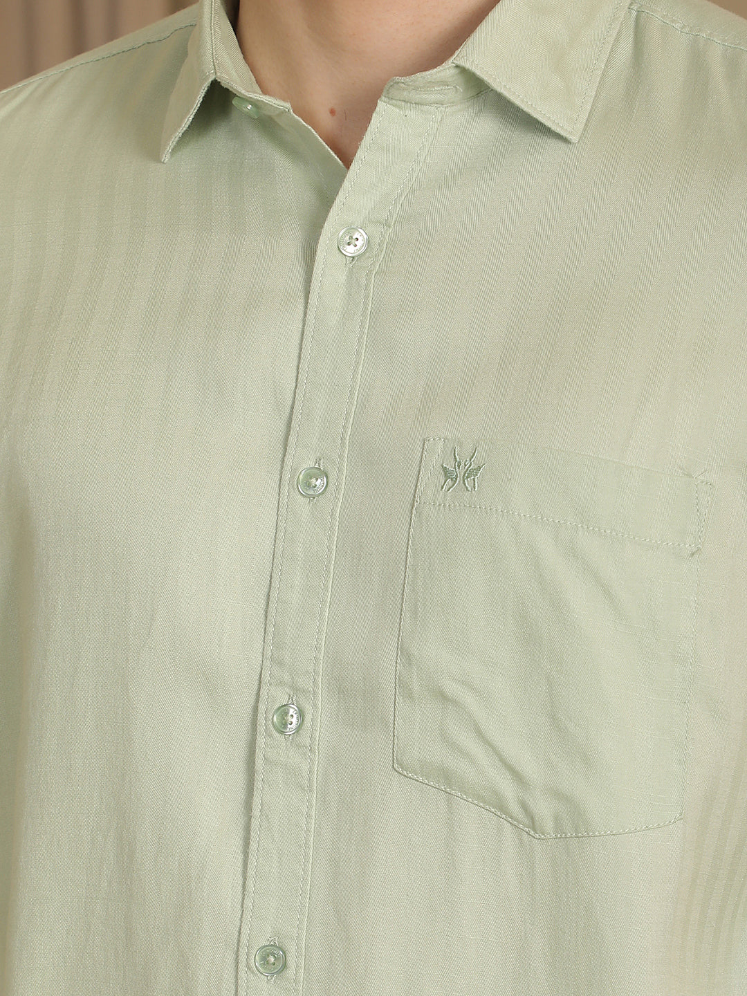 Green Vertical Stripes Shirt