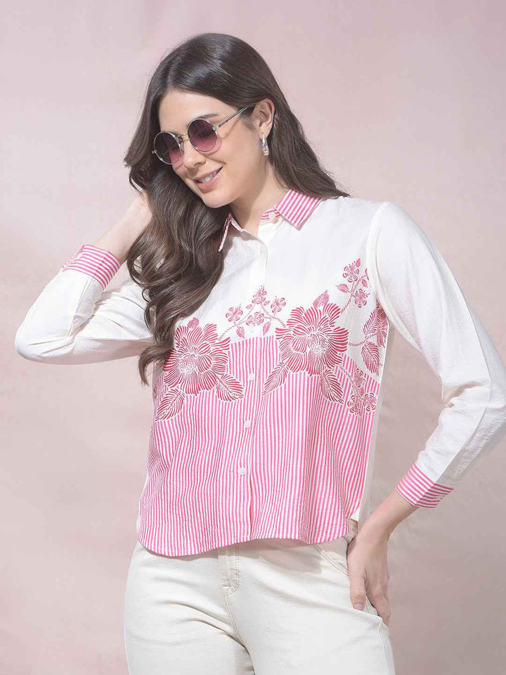 Pink Floral Print Shirt