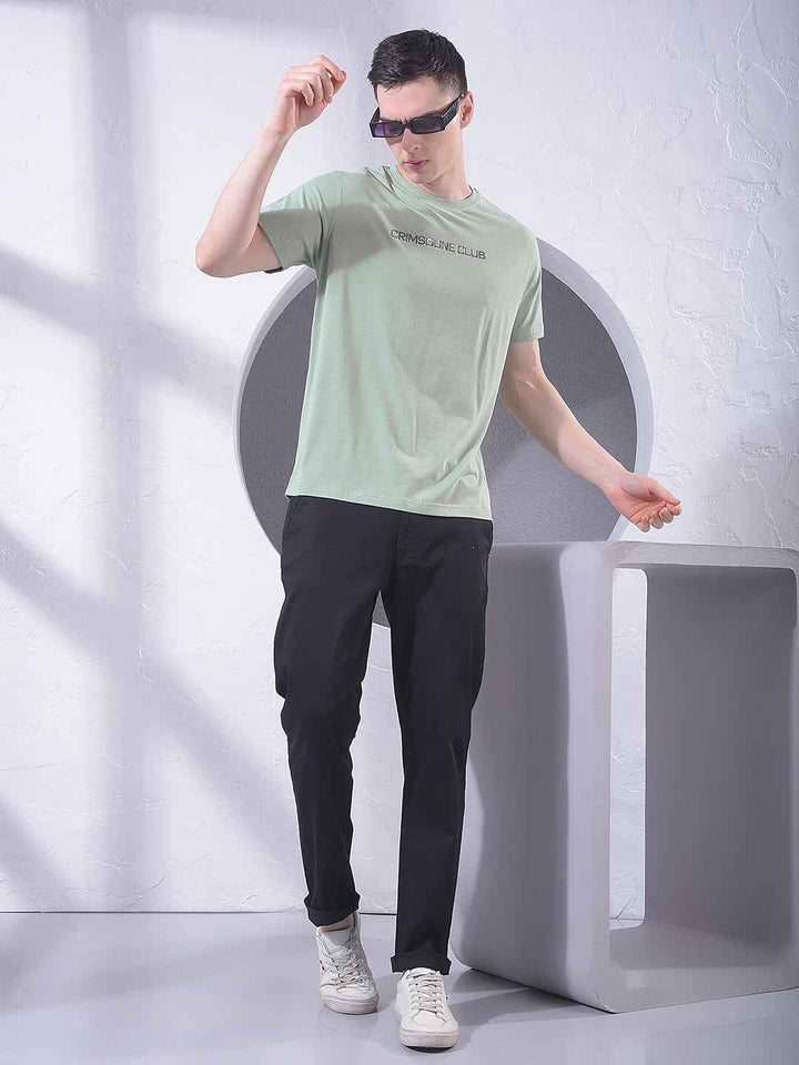 Green Typographic Print T-Shirt