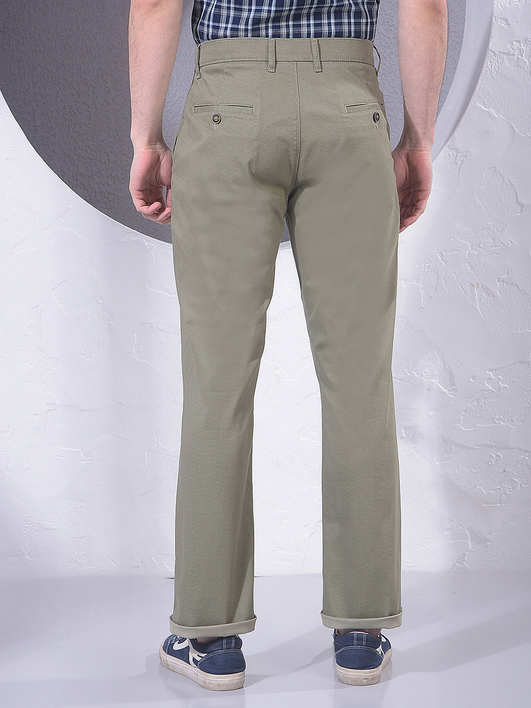 Green Straight Knitted Trousers