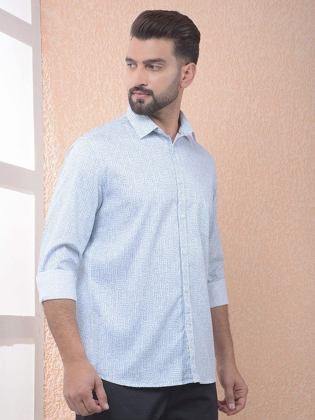 Blue Minimal Print Everyday Shirt