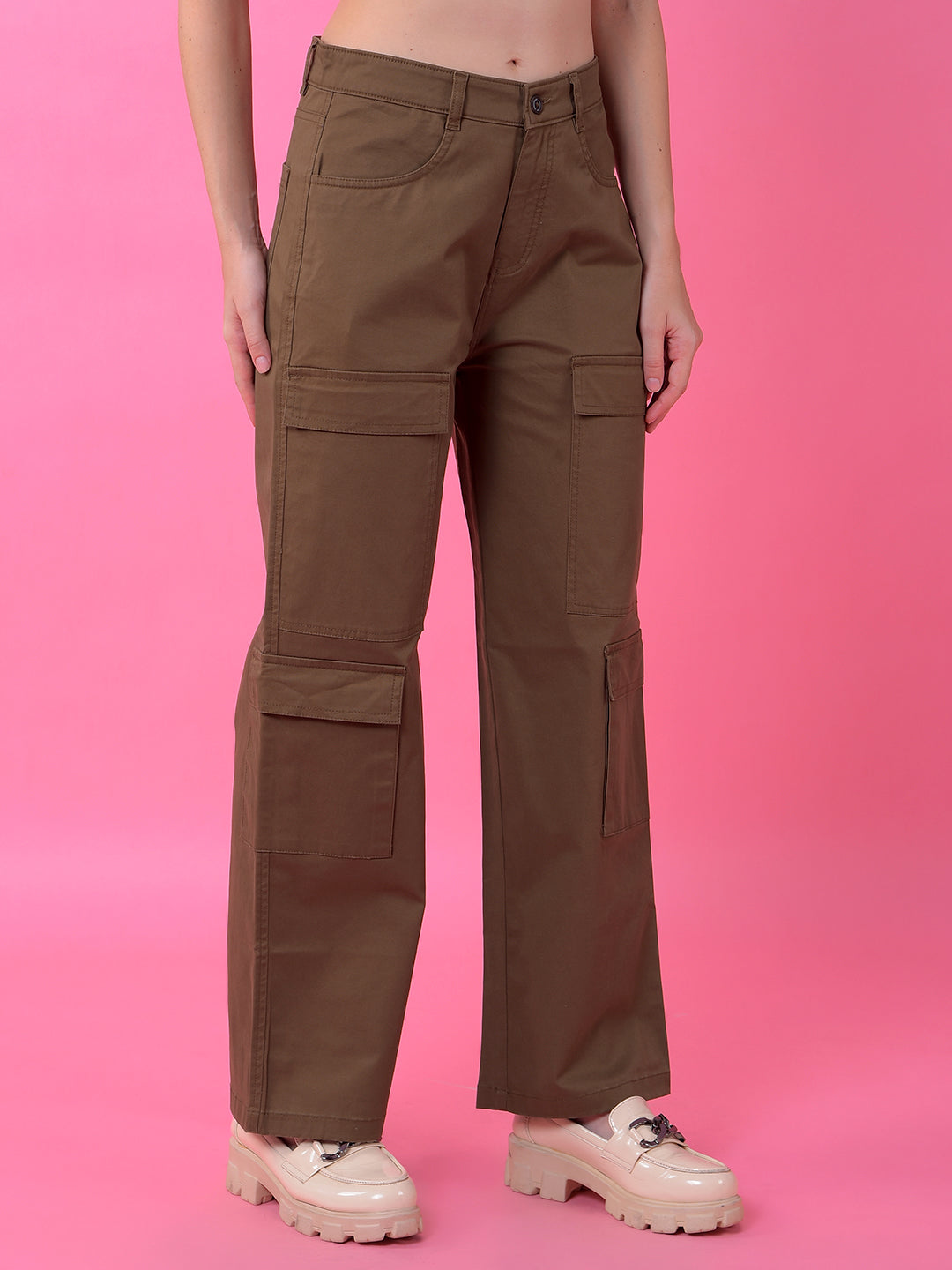 Brown Baggy Cargo Trousers