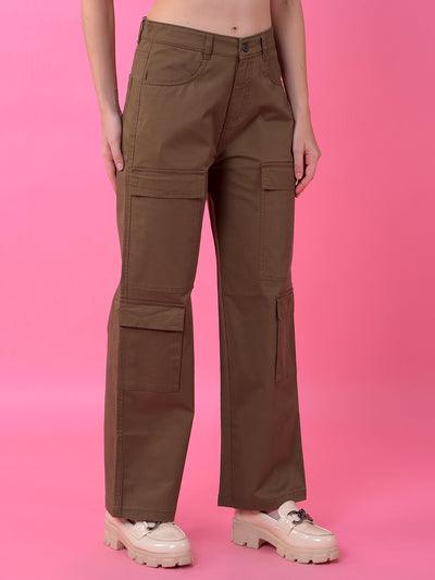 Brown Baggy Cargo Trousers
