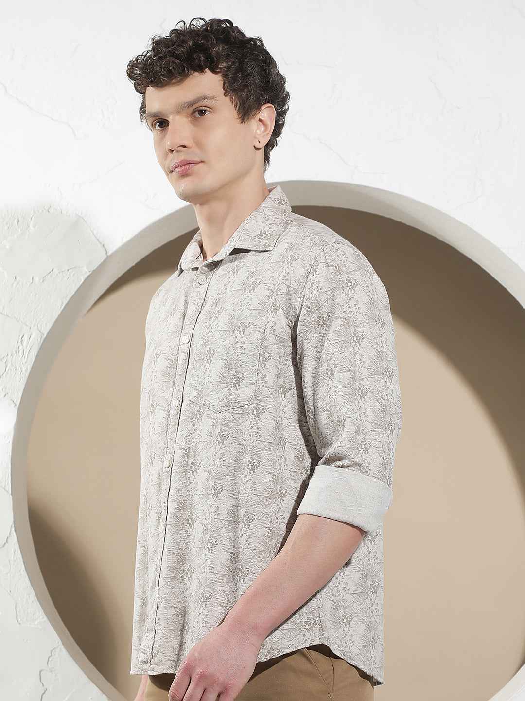 Mocha Brown Printed Shirt
