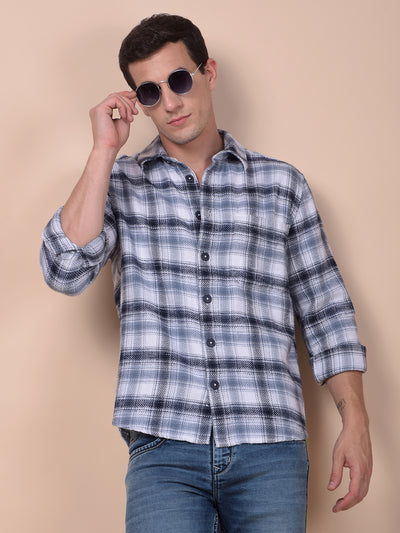 Blue Checked 100% Cotton Shirt
