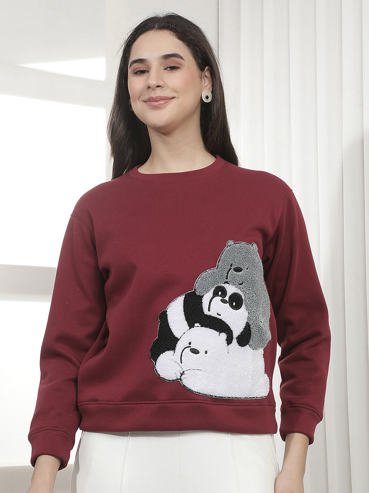Red Graphic Print Sweatshirt