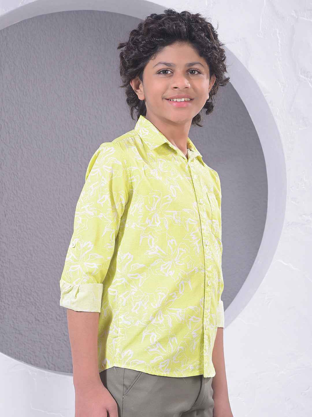 Green Floral Print Shirt