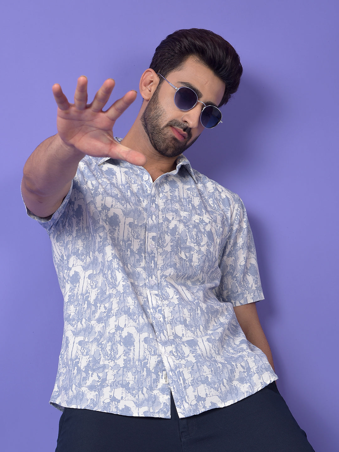 Blue Printed Shirt