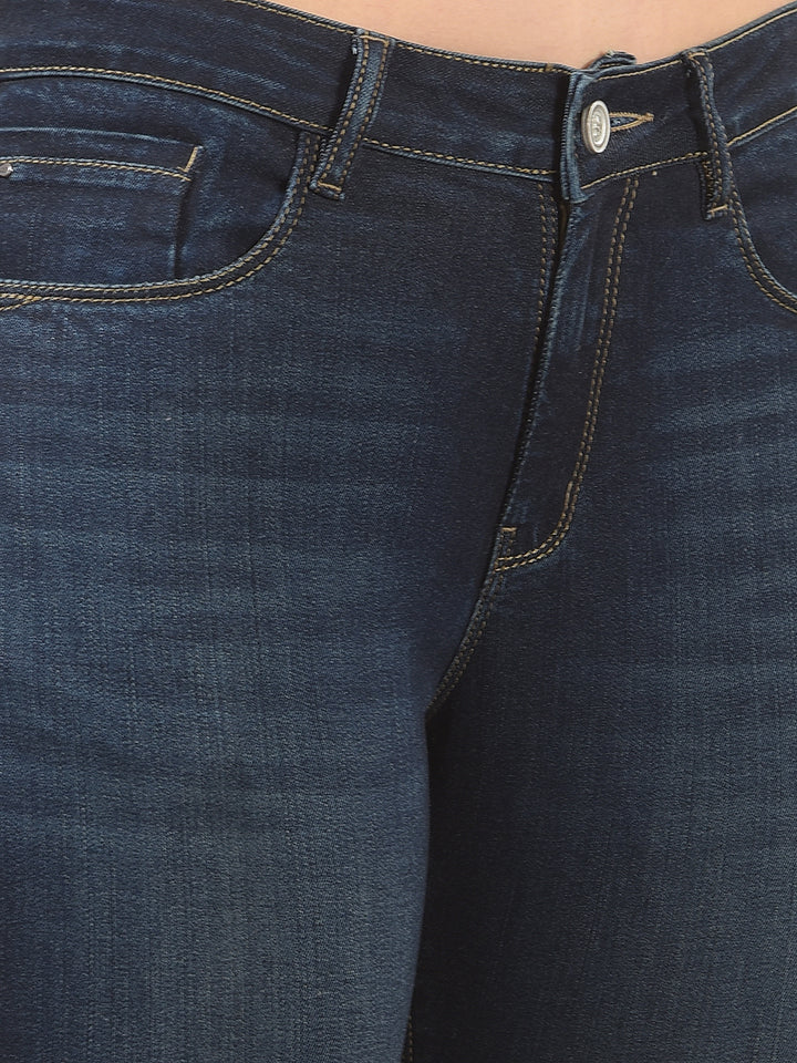 Structured Sky Blue Bootcut Jeans
