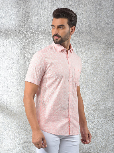 Pink Linen Shirt-Men Shirts-Crimsoune Club