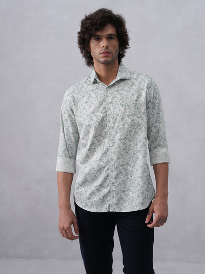 Green Floral Print Shirt