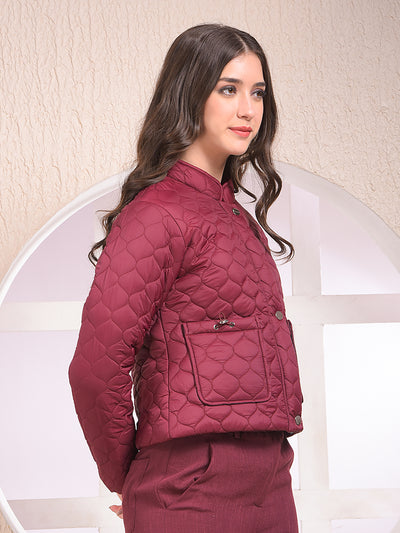 Radiant Maroon Quilted Jacket