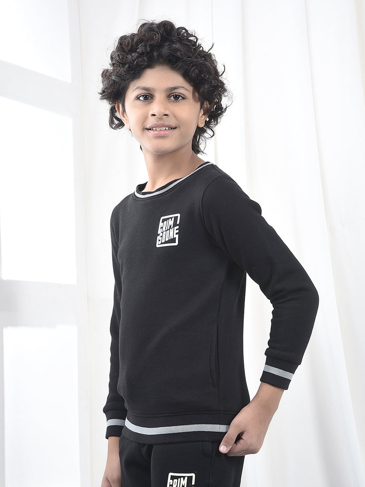 Black Graphic Print Sweatshirt